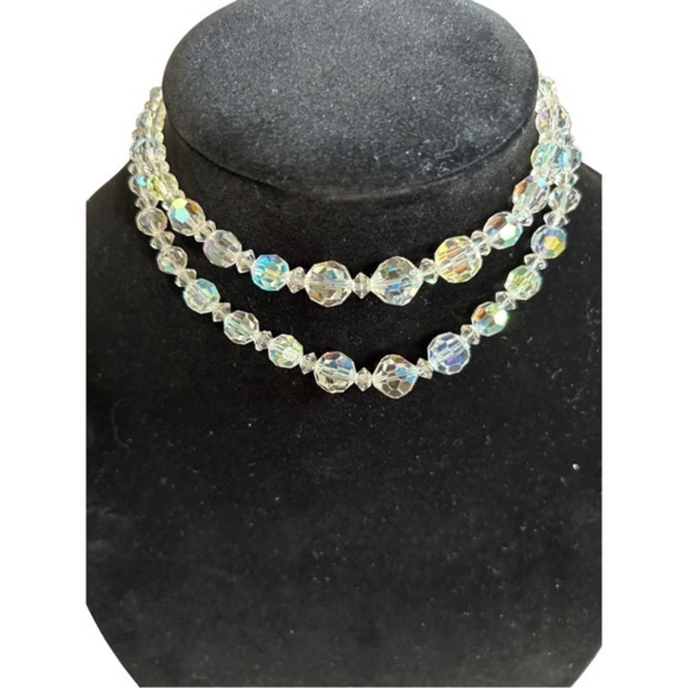 Vintage Two Strand Crystal Necklace‎